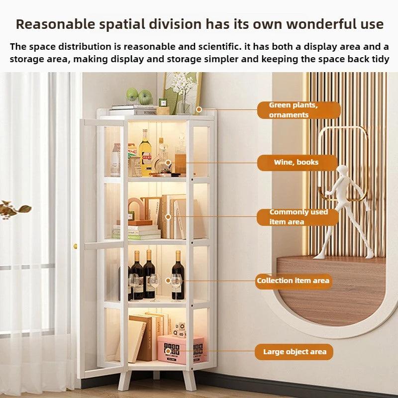 Corner Storage Cabinet – Triangle Wall & Floor Locker for Living Room & Bedroom