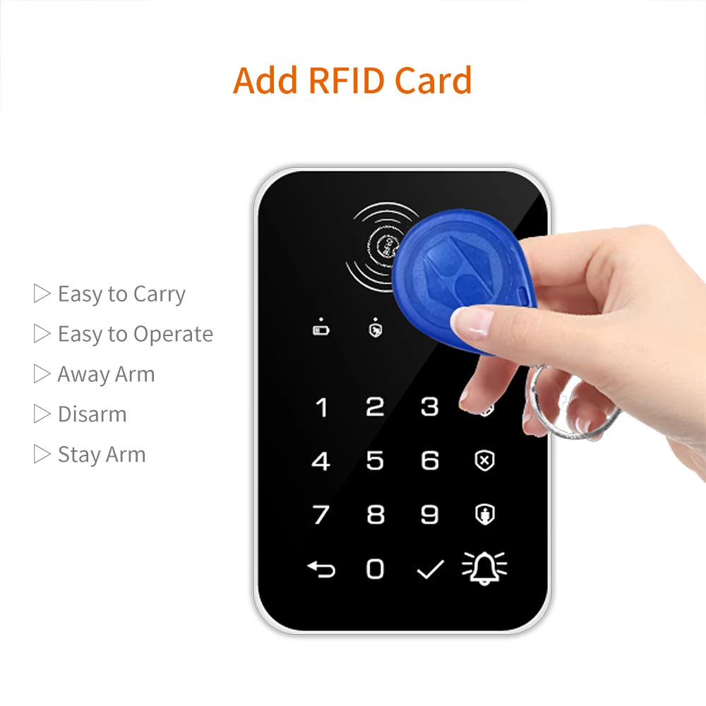 Staniot 433Mhz Wireless Touch Keyboard Lock 2Pcs RFID Card Arm or Disarms Password Keypad For Smart Home Security Alarm System