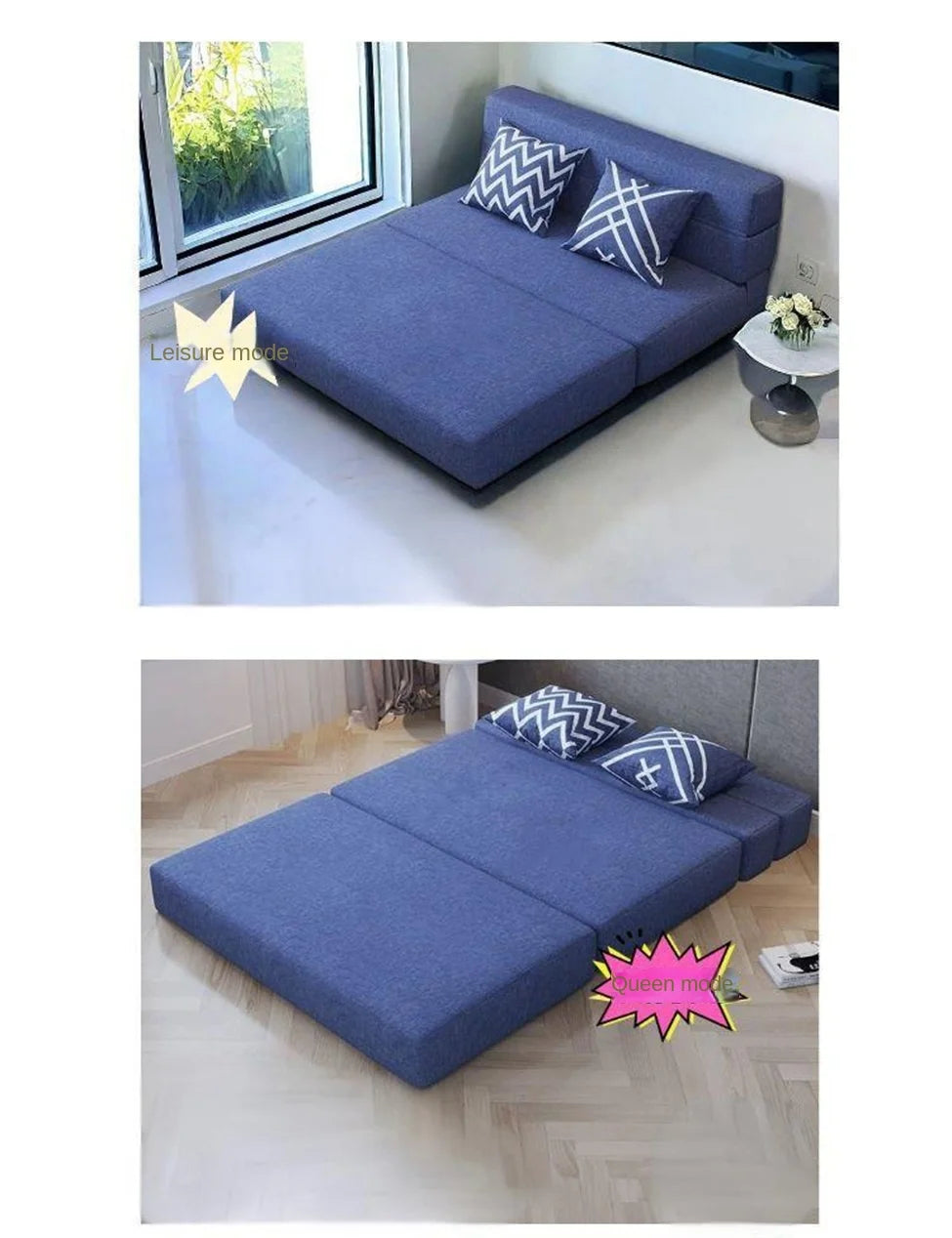 Folding Sofa Bed – Dual-Purpose Lazy Sofa with Anti-Fall Pad for Living Room & Bedroom