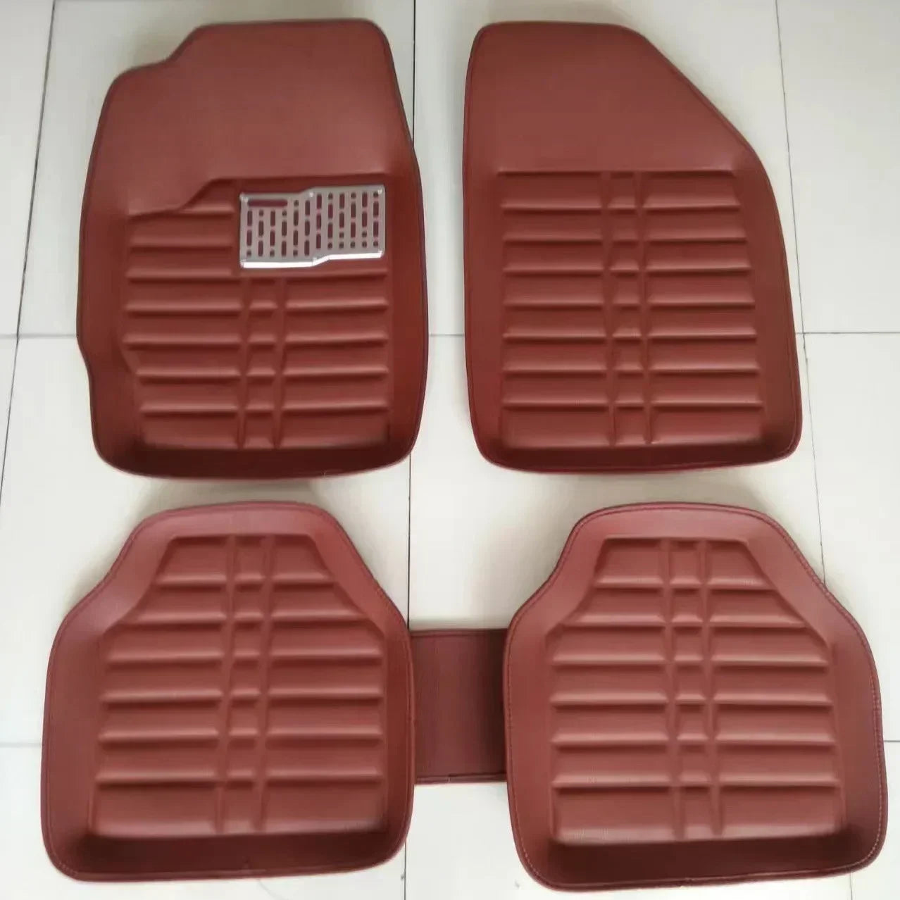 Universal Anti-Slip Car Floor Mat – PU Leather & Rubber, Durable Interior Accessory
