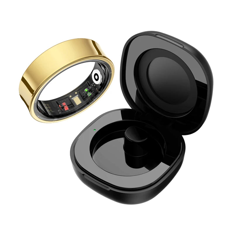 R09 Smart Ring – Heart Rate, Blood Oxygen & Skin Temperature | 5ATM | Charging Case