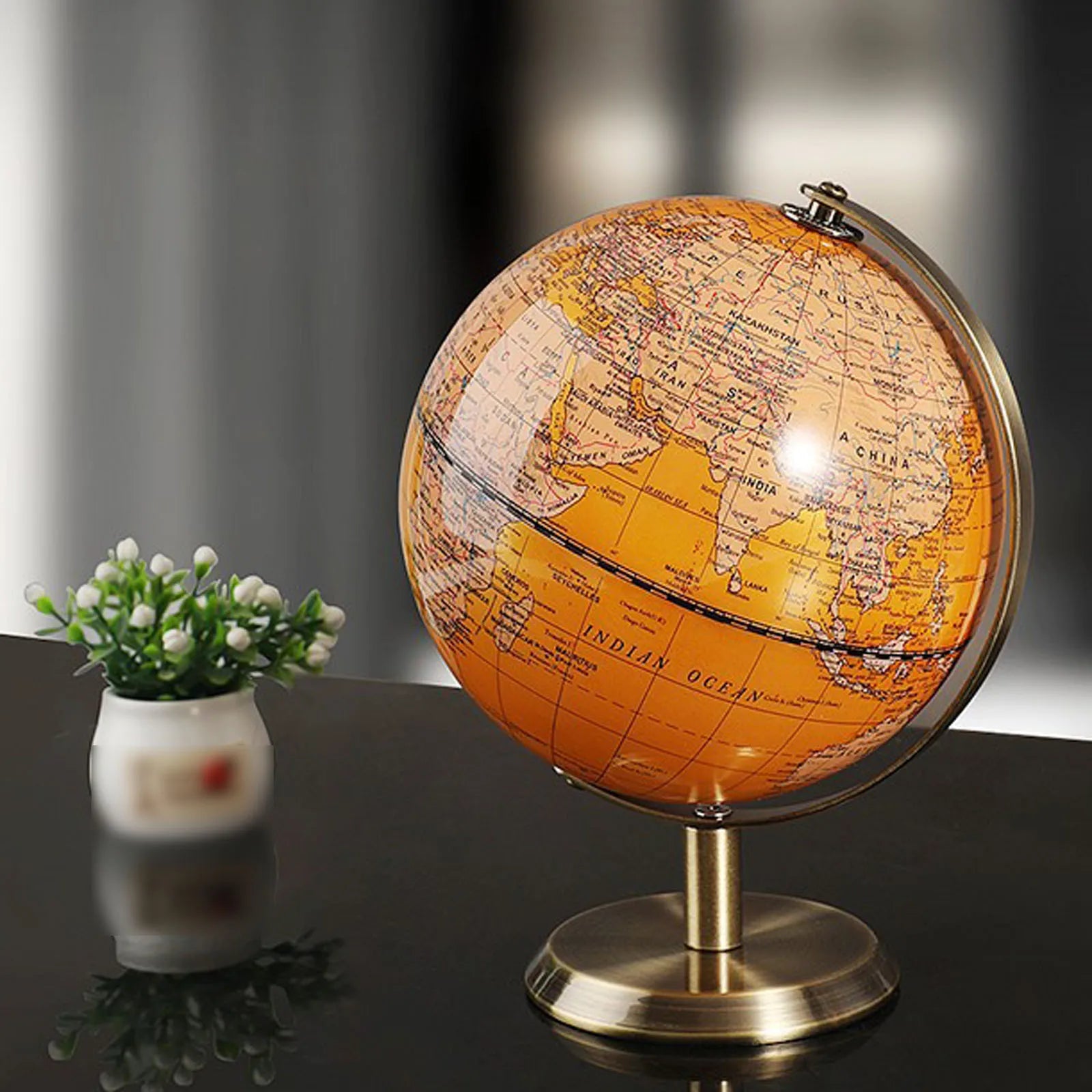 Desktop Elegant Globe Ornament Home Living Room Wine Cabinet Decorative Globe Family Exquisite Vintage Style Globe Decoration