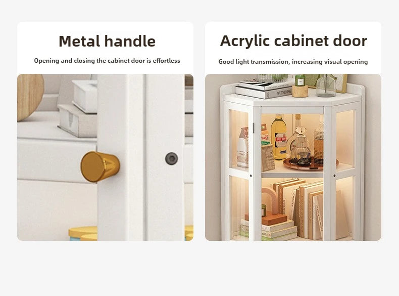Corner Storage Cabinet – Triangle Wall & Floor Locker for Living Room & Bedroom