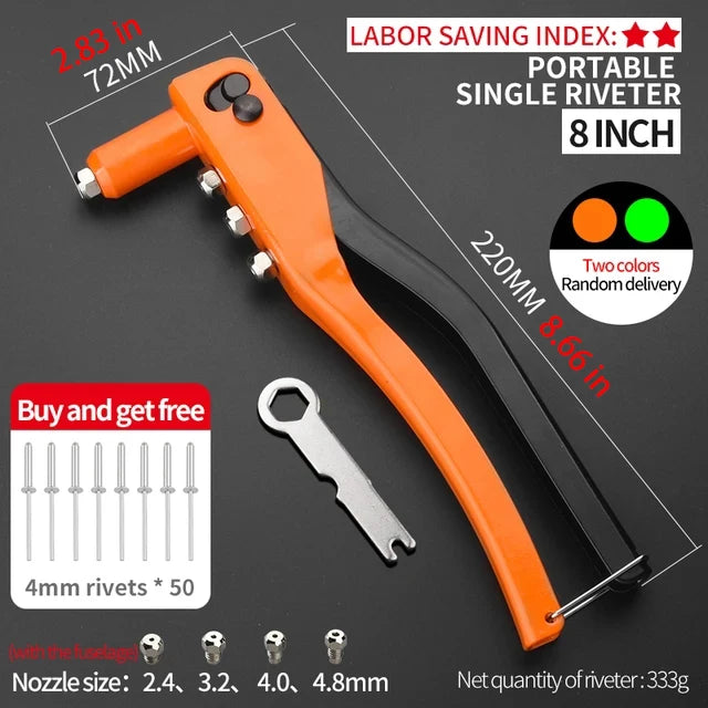 Professional Rivet Nut Gun Set – Hand Riveter with 50 Rivets