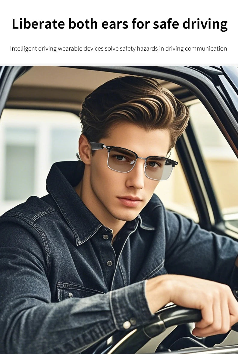 GS13 AI Smart Glasses Color-Changing Lenses Bluetooth Calling Outdoor Sports Photography Music Blue-Light Smart Sunglasses
