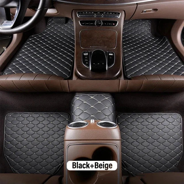 Universal Car Floor Mats PU Leather Waterproof Auto Foot Pad 5Pcs Set Protector Automobile Interior Carpet Accessories Interior
