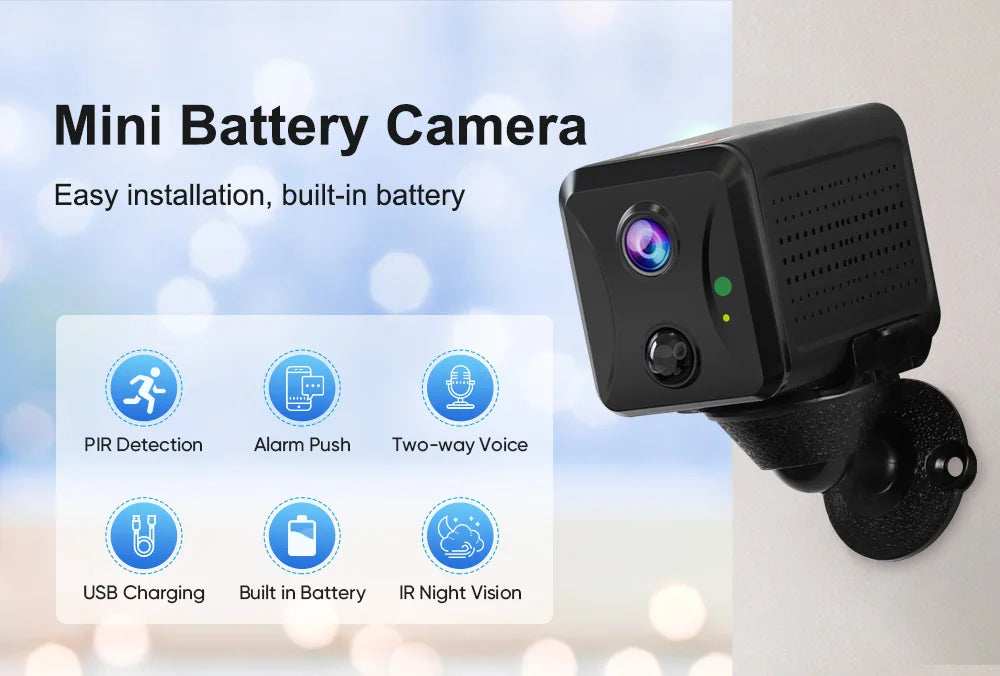LS VISION 5MP Mini 4G WiFi Security Camera, PIR Motion Detection, 2-Pack