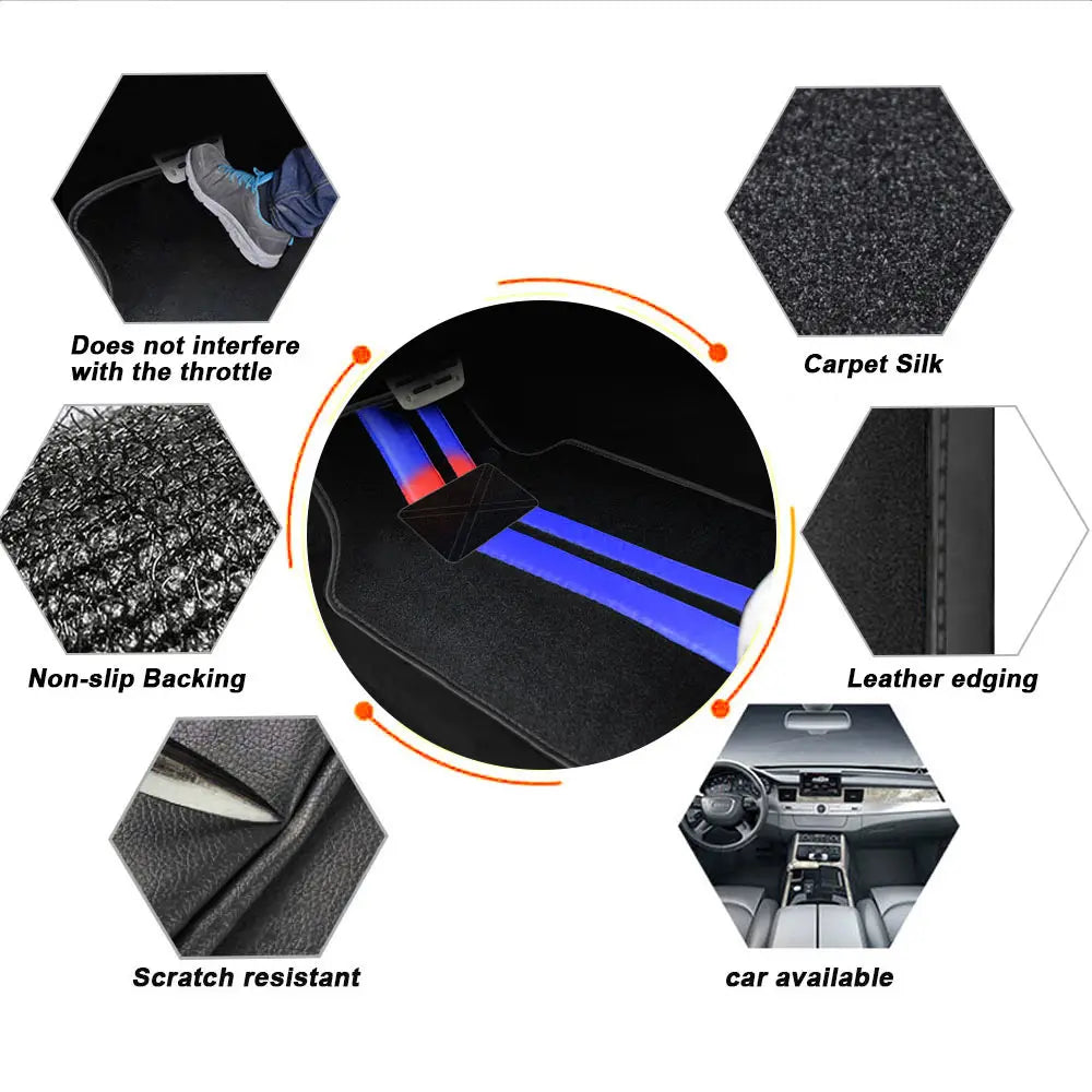4pcs Universal Car Floor Mats  Auto Foot Pad Protector Waterproof  Rugs Carpet For Car Automotive Interior ccessories