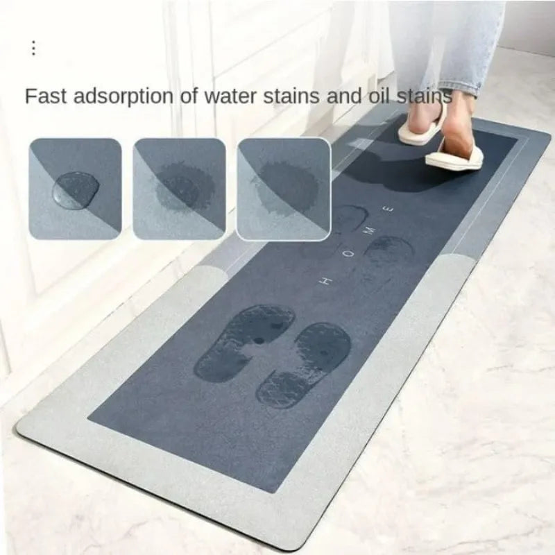 Modern Minimalist Diatomaceous Bathroom Mat Super Absorbent Non Slip Bathroom Floor Mat For Home Entrance Quick Dry Door Mat