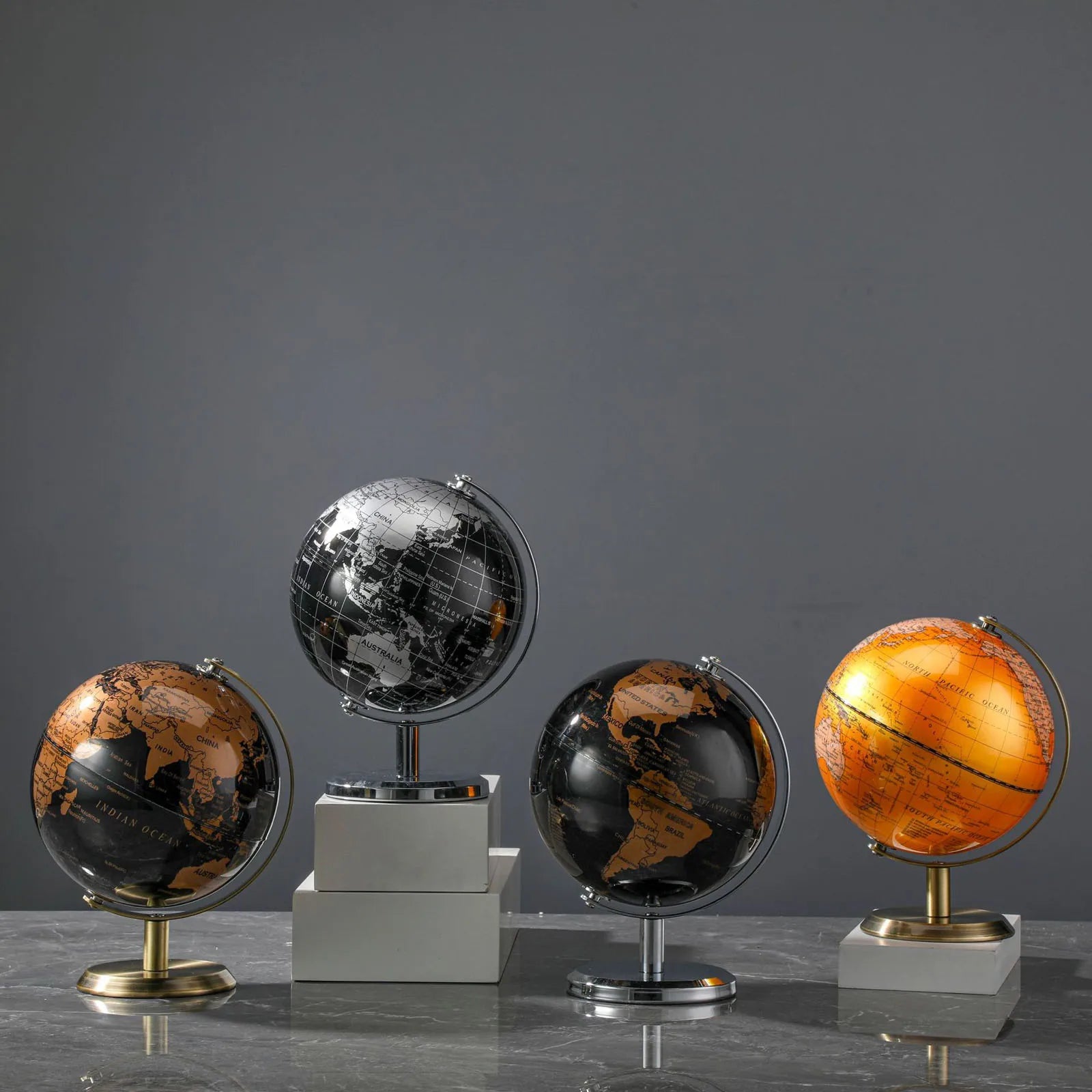 Desktop Elegant Globe Ornament Home Living Room Wine Cabinet Decorative Globe Family Exquisite Vintage Style Globe Decoration