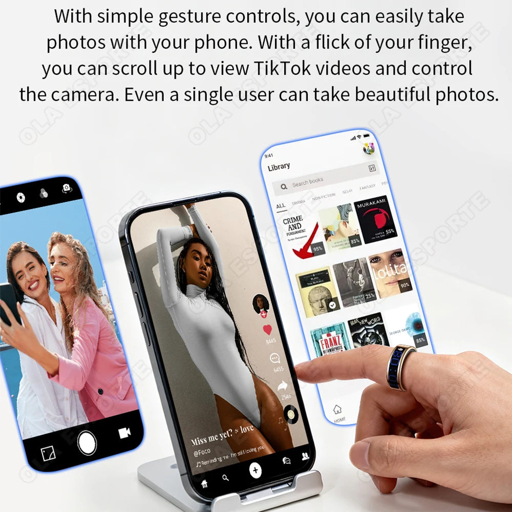 Smart Ring – 3D Display, Gesture Control, Tasbih Counter & Health Manager | 5ATM