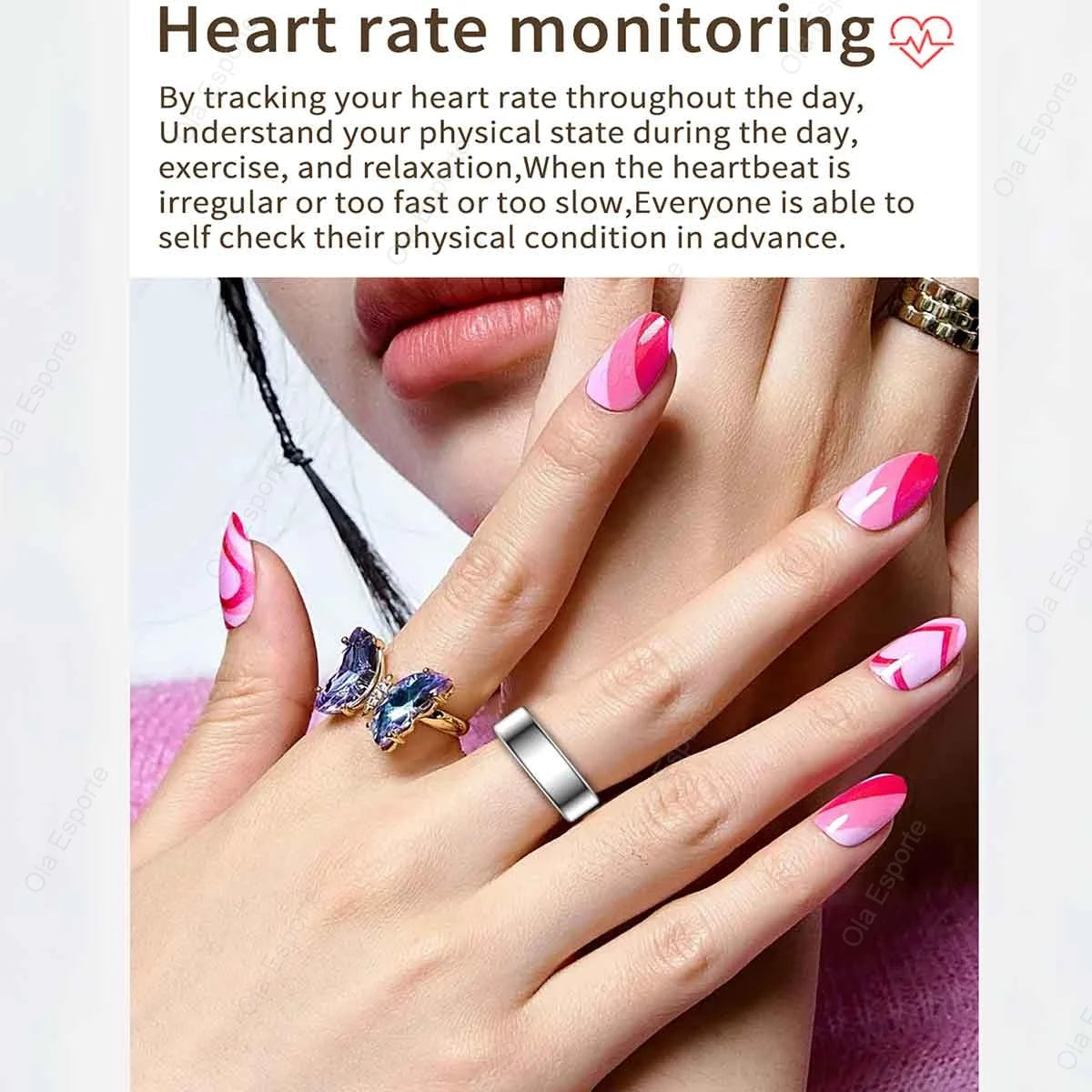 Smart Ring – Heart Rate, Blood Oxygen, Sleep & Calorie Tracker | IP68 Waterproof