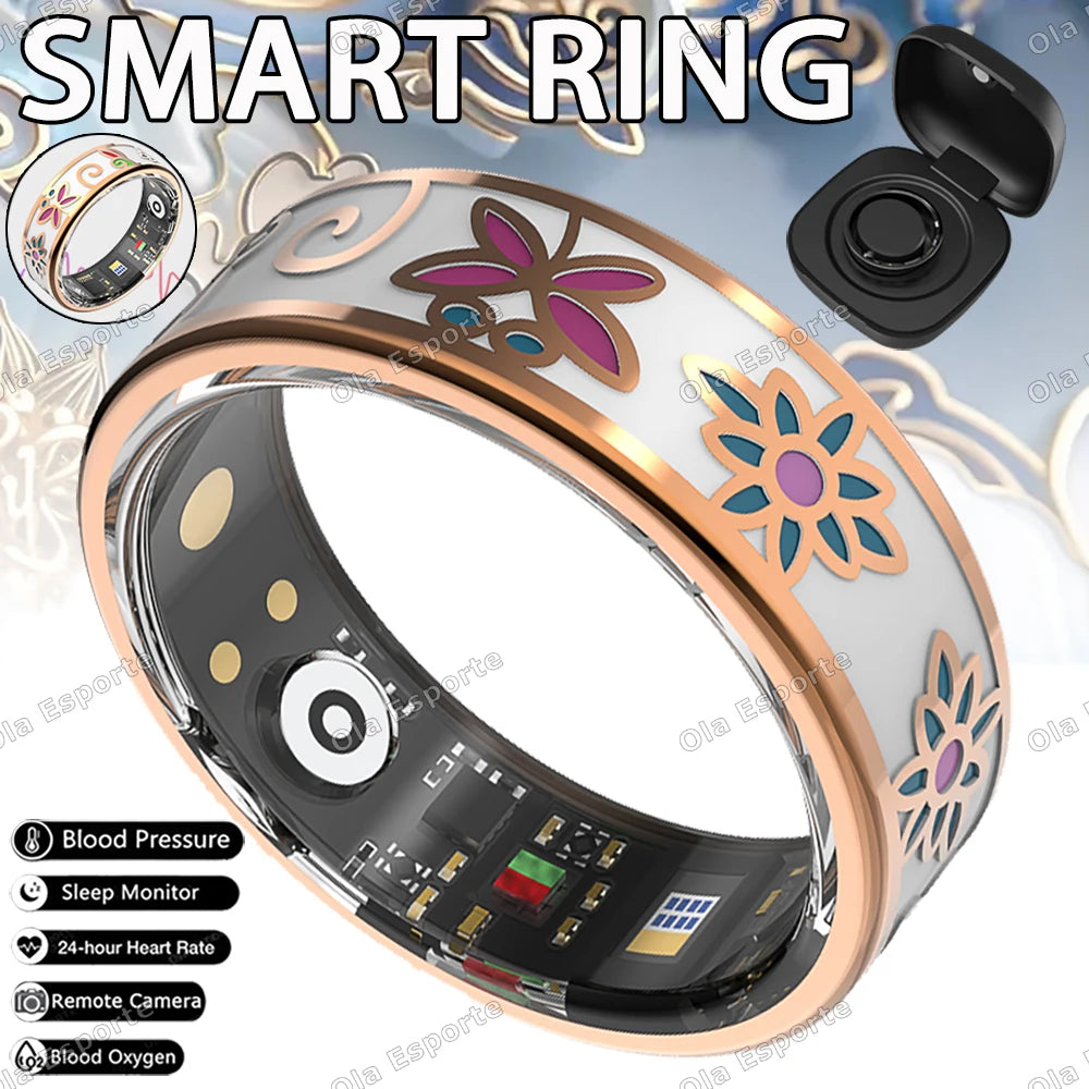 2026 Smart Ring – IP68 Waterproof Fitness Tracker with Colour Enamel Stainless Steel Design