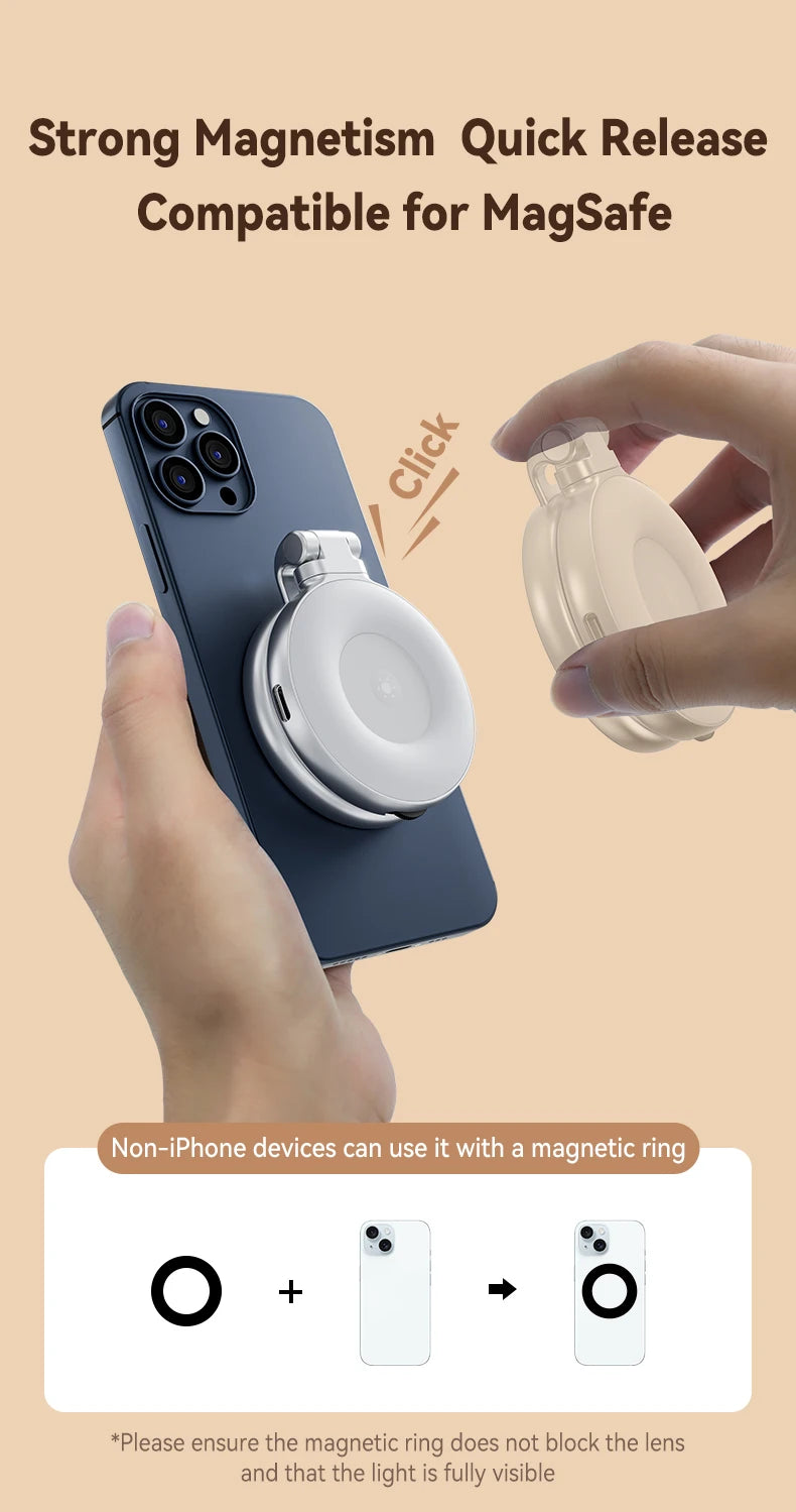 TELESIN Magnetic Phone Grip with Bluetooth Remote – iPhone & Android Compatible