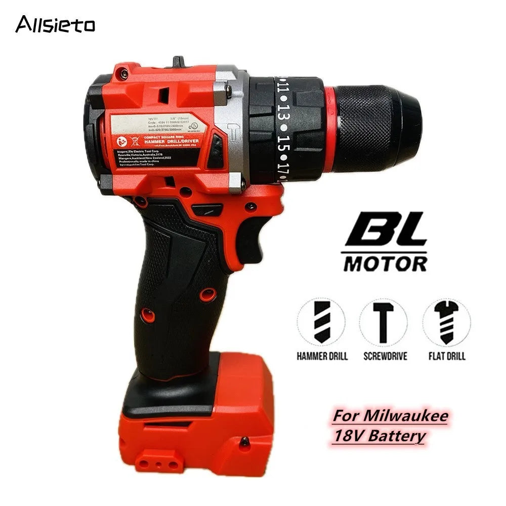 Milwaukee 18V Compatible Brushless Hammer Drill – 150Nm Cordless