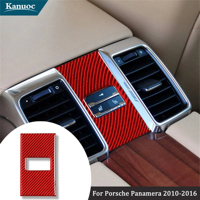 Car Interior Accessories For Porsche Panamera 2010 2011 2012 2013 2014 2015 2016 Carbon Fiber Rear Seat Adjustment Stickers