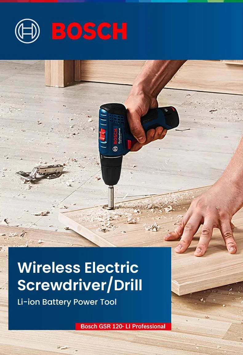 Bosch GSR120 Li 12V Cordless Screwdriver – 30Nm, 20-Level Torque