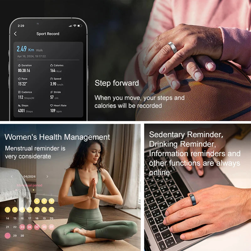 R10 Smart Ring – Wireless Charging, Multi-Sport Tracker, Activity Modes for Android & iOS