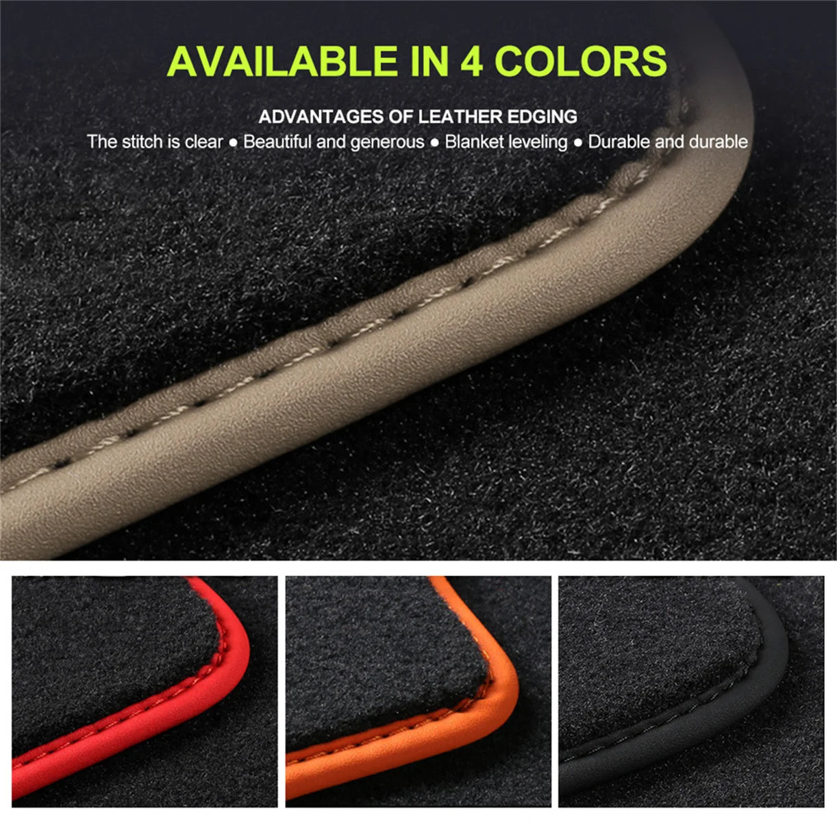 Custom Text Car Floor Mats – Full Set of 4 Front & Rear Universal Carpet