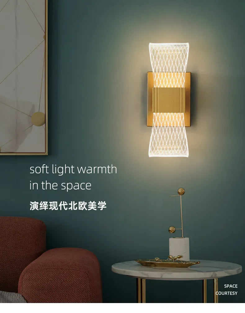 Nordic Luxury Aluminium LED Wall Lamp – Modern Bedside & Living Room Light