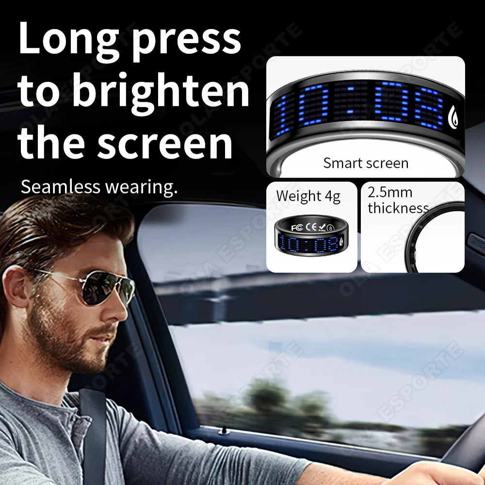 Smart Ring – 3D Display, Gesture Control, Tasbih Counter & Health Manager | 5ATM