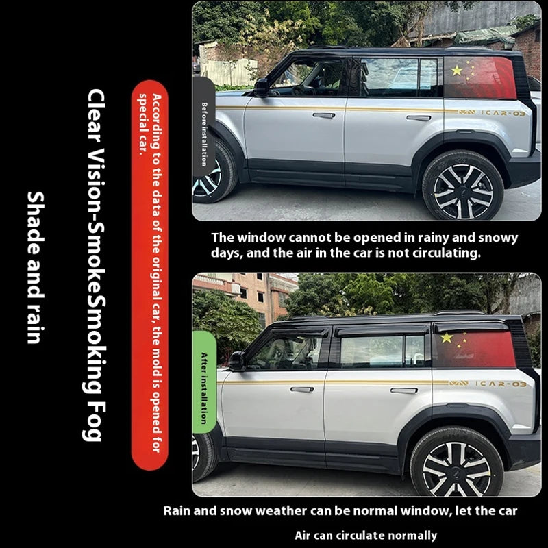 Car Exterior Accessories 6pcs Wind Deflector Rain Guard Window Visor For Chery Icar 03 Jaecoo J6 Accessories