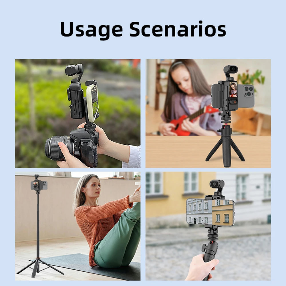 Phone Holder Teleprompter for DJI Pocket 4 3 Camera Live Streaming Bracket Expansion Adapter Frame Photography Accessories