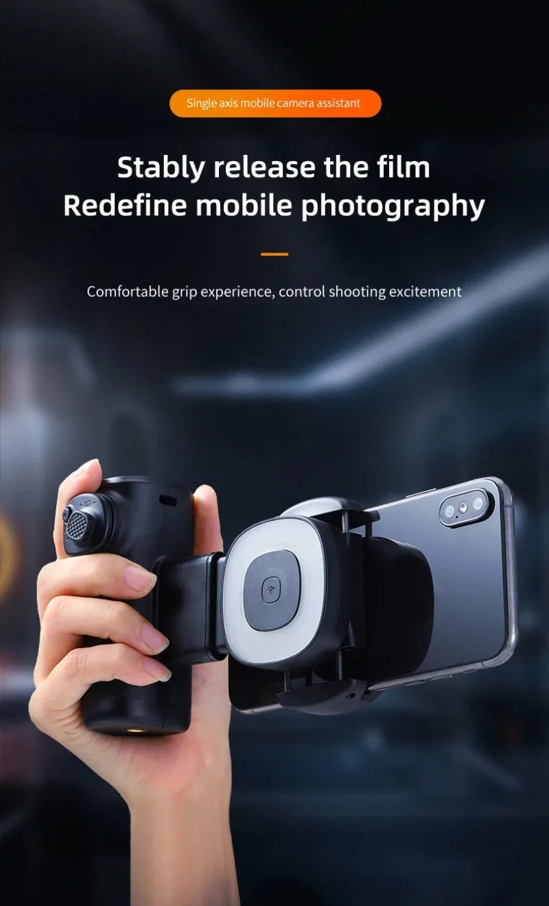 Portable Handle Mobile Camera Assistant with Bluetooth LED Selfie Light Adjustable Angle for Phone Photography Live Streaming