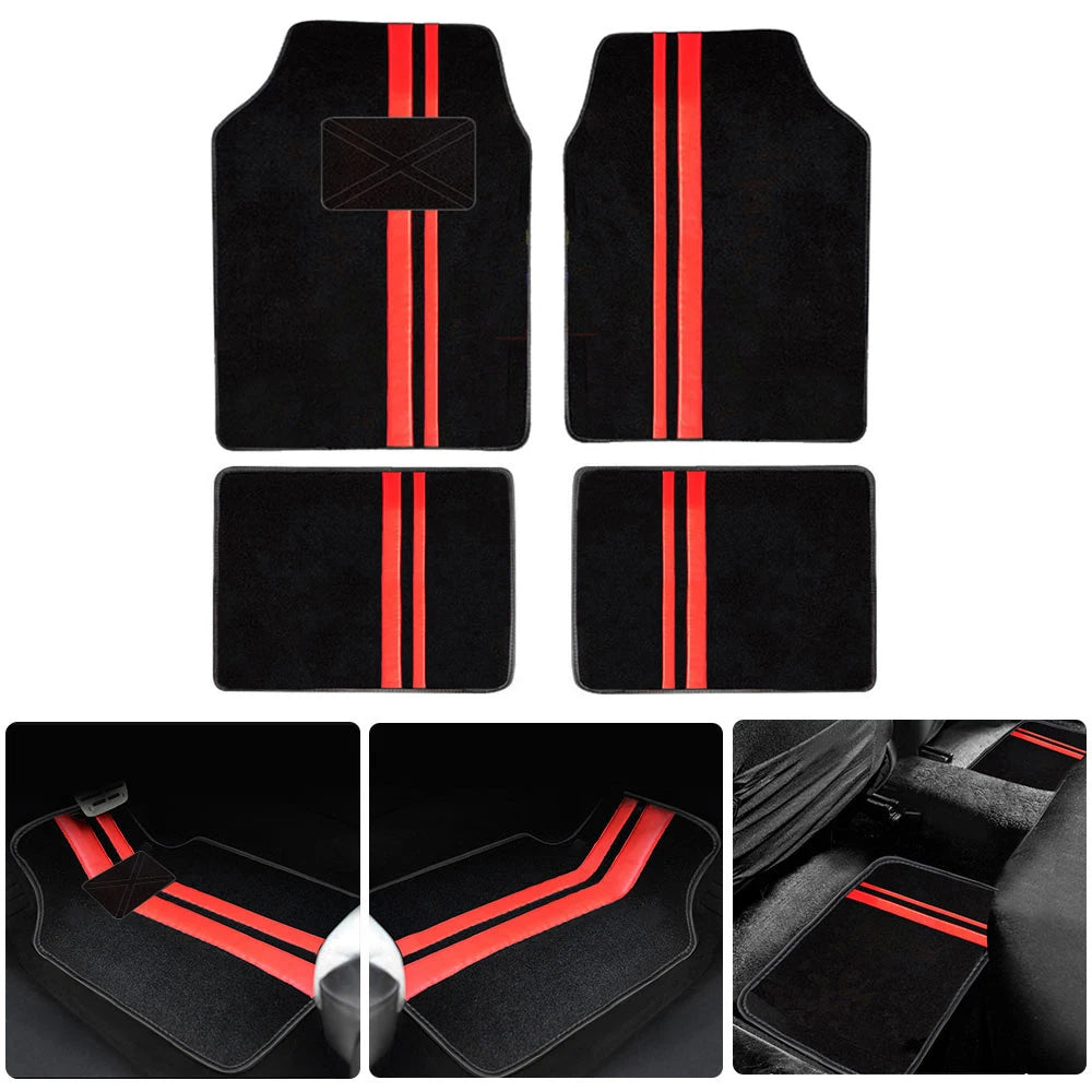 4-Piece Universal Car Floor Mats – Waterproof PU Leather Auto Foot Pad Protectors