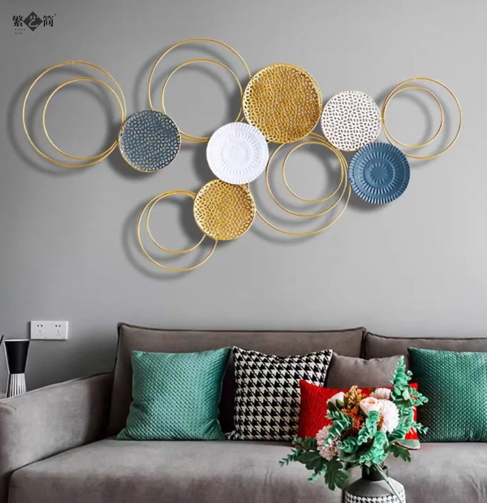 Modern Luxury Wall Decorations for Living Room, Simple Hanging for Sofa Background, Bedroom Iron Decor, Large Wall Accessories
