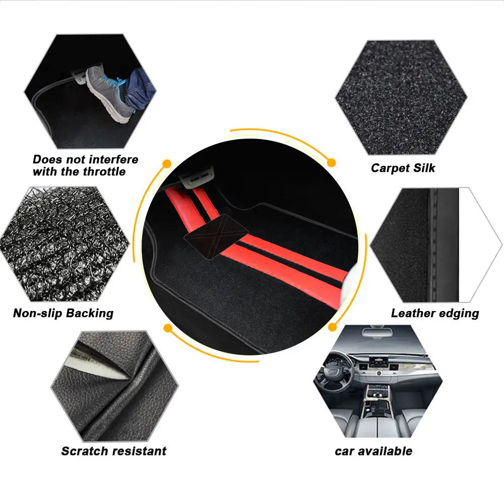 4-Piece Universal Car Floor Mats – Waterproof PU Leather Auto Foot Pad Protectors