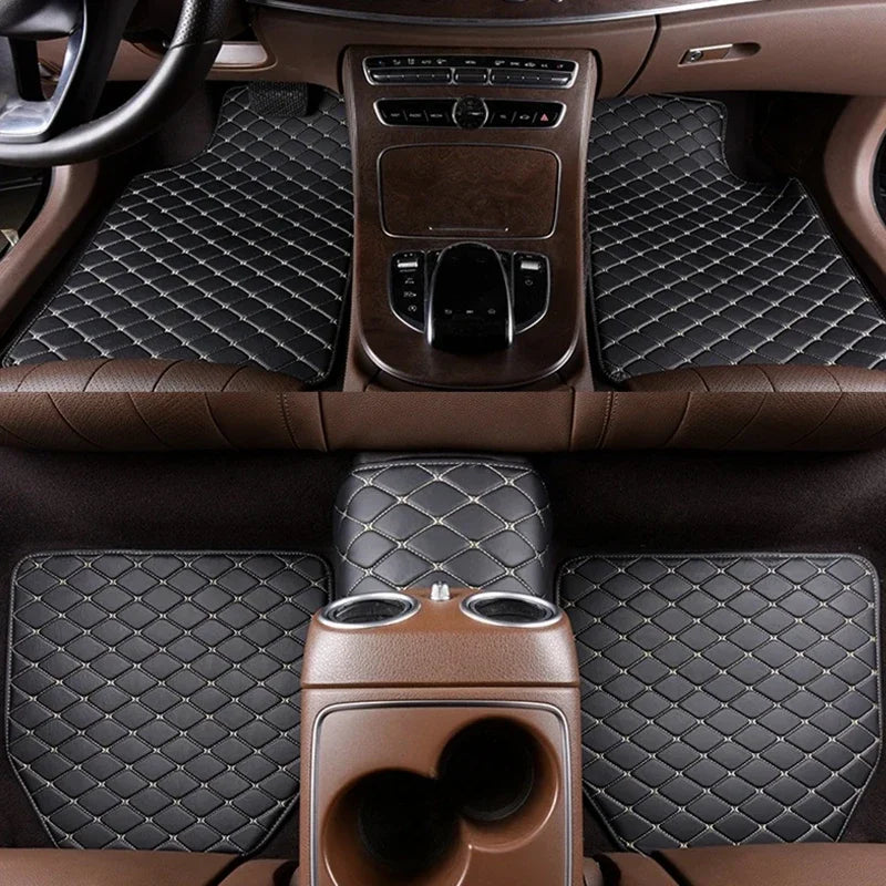 5-Piece PU Leather Car Floor Mats – Waterproof Universal Auto Foot Pad Protectors
