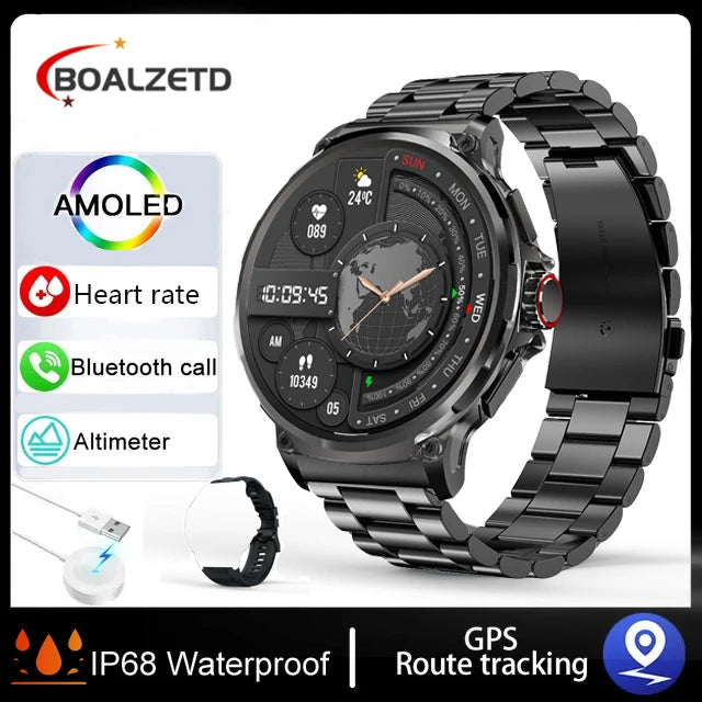 2026 New SmartWatch Men 1.85-Inch HD Sports Bluetooth Call GPS Sports Fitness Tracker Heart Monitor 710mAh Waterproof For Gift