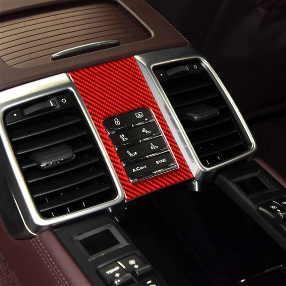 Car Interior Accessories For Porsche Panamera 2010 2011 2012 2013 2014 2015 2016 Carbon Fiber Rear Seat Adjustment Stickers