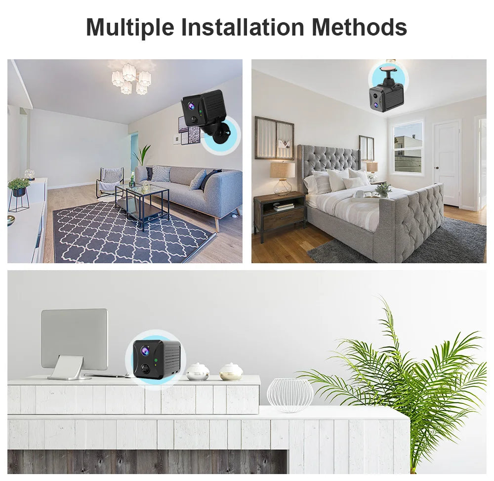 LS VISION 5MP Mini 4G WiFi Security Camera, PIR Motion Detection, 2-Pack