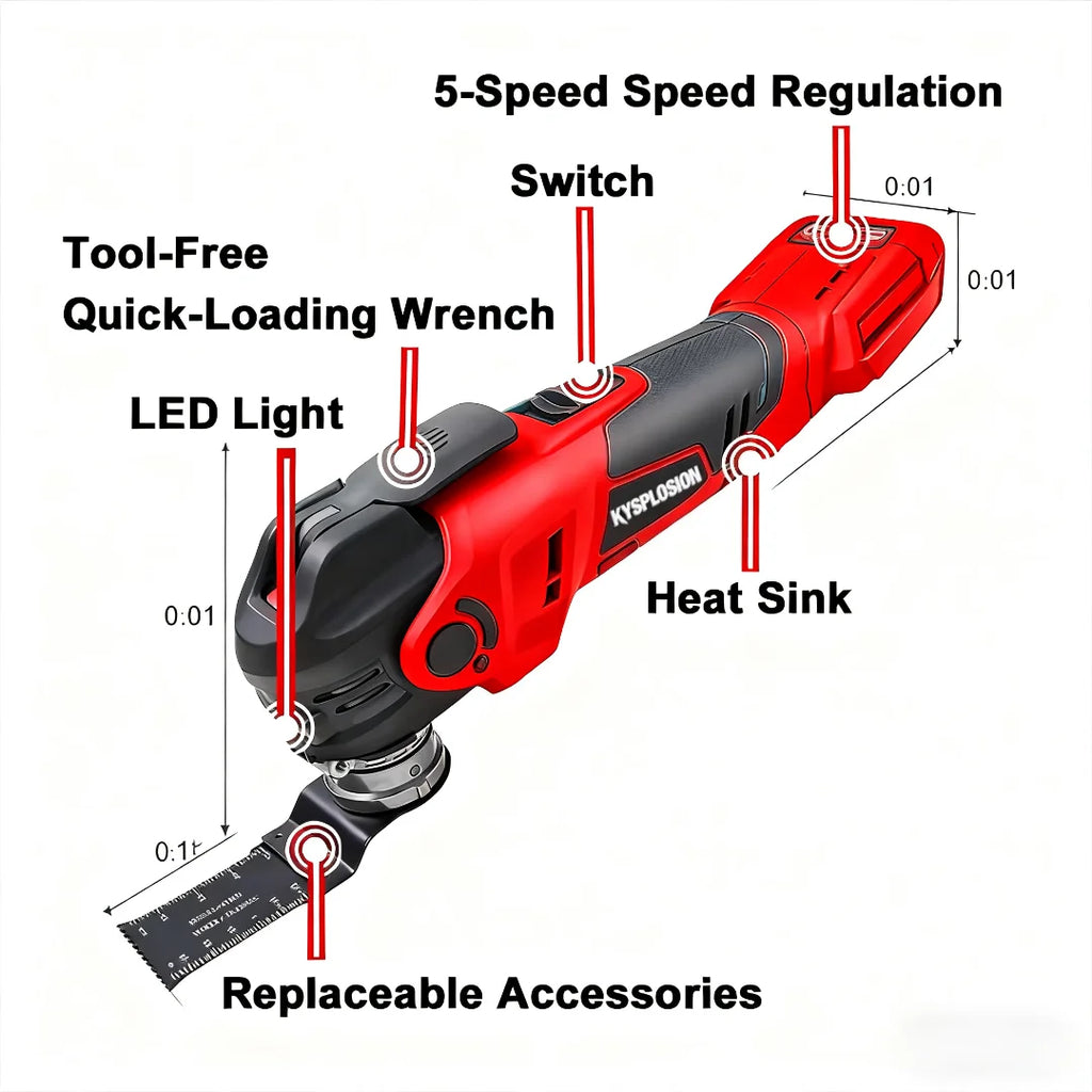 Milwaukee M18 Compatible Brushless Oscillating Tool – 5-Speed, LED