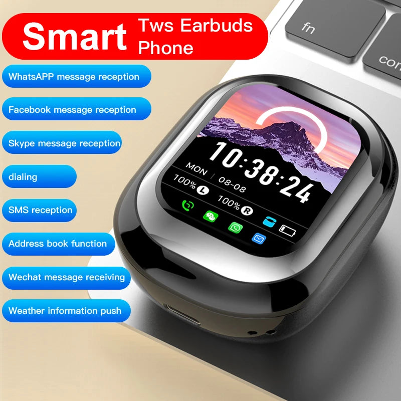 SE-ONE Smart Headphones LED Full-Color Touch Screen – APP Support, Wireless TWS Earbuds 300mAh