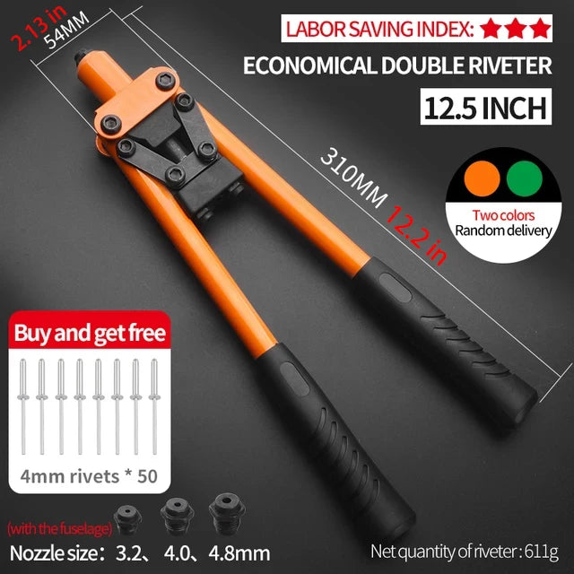 Professional Rivet Nut Gun Set – Hand Riveter with 50 Rivets