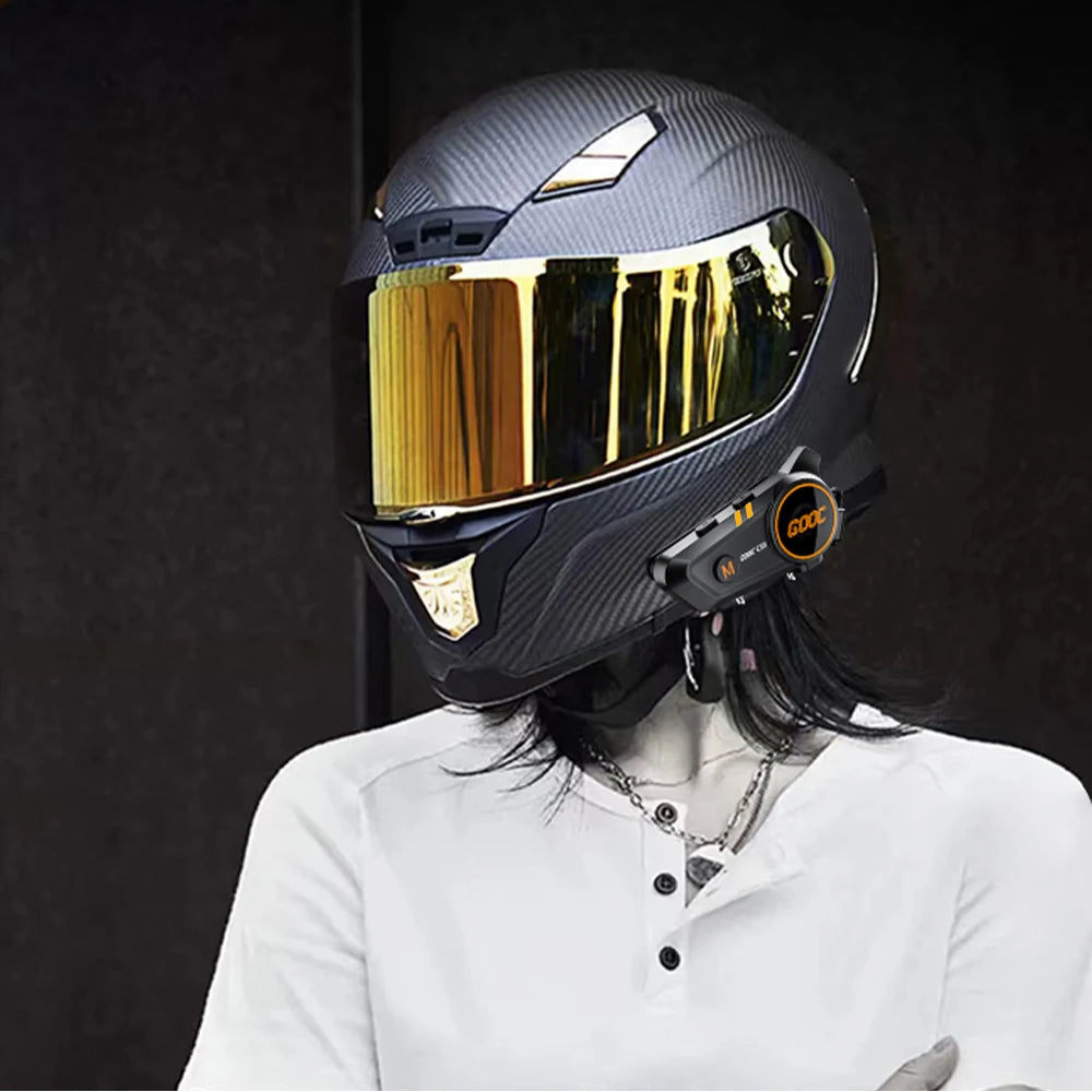 Bluetooth 5.3 Motorcycle Helmet Headset – Waterproof, Hands-Free, MP3