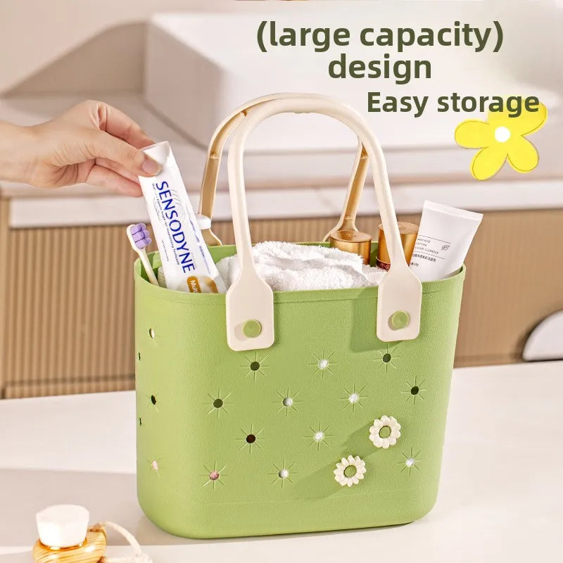 Bathroom Shower Basket, Hollow Handheld Storage Basket for Toiletries