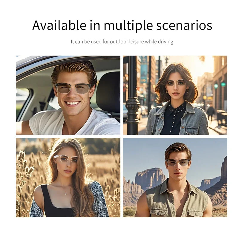 GS13 AI Smart Glasses Color-Changing Lenses Bluetooth Calling Outdoor Sports Photography Music Blue-Light Smart Sunglasses