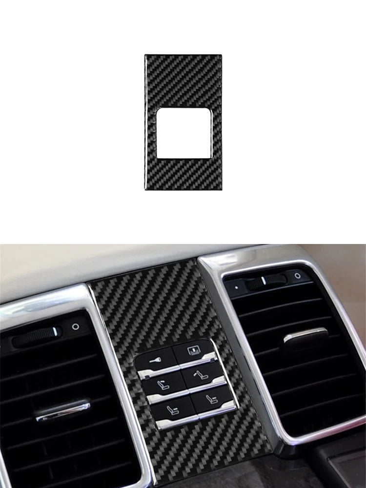 Car Interior Accessories For Porsche Panamera 2010 2011 2012 2013 2014 2015 2016 Carbon Fiber Rear Seat Adjustment Stickers
