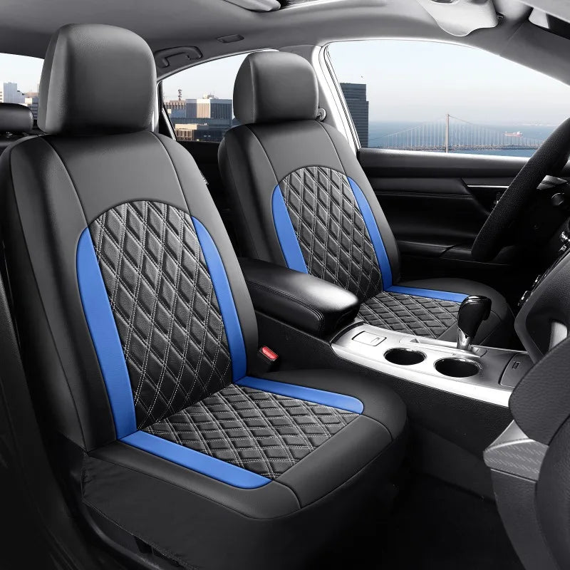 5-Seater Luxury Car PU Leather Quilted Car Seat Cover, Suitable for Car SUV Pickup, Full Surround Protectionseat Covers