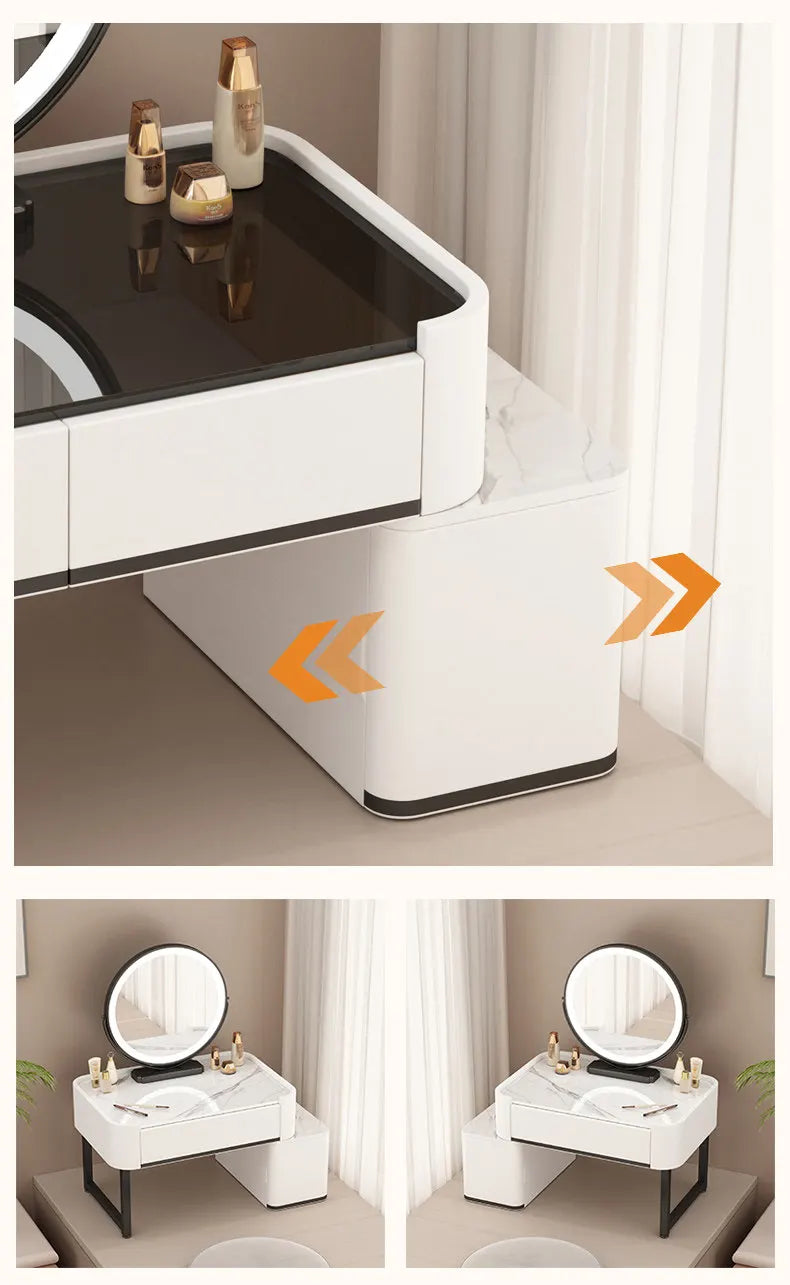 Luxury Dressing Table with Mirror – Makeup Organiser & Storage Shelf