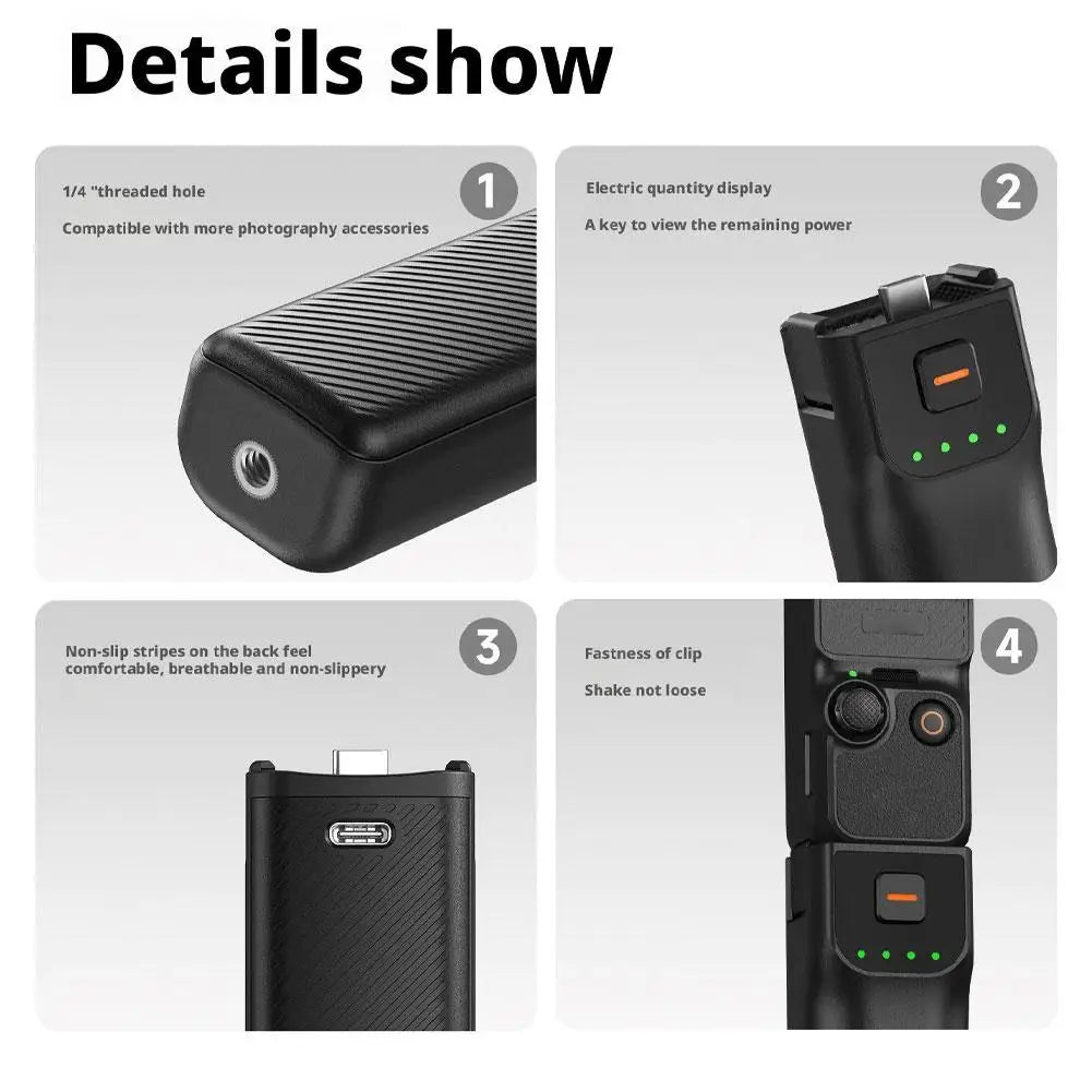 For Osmo POCKET 3 Pocket Camera Accessories 5000mAh Large Capacity Mobile Power Bank Battery Life Controller USB Digital Display