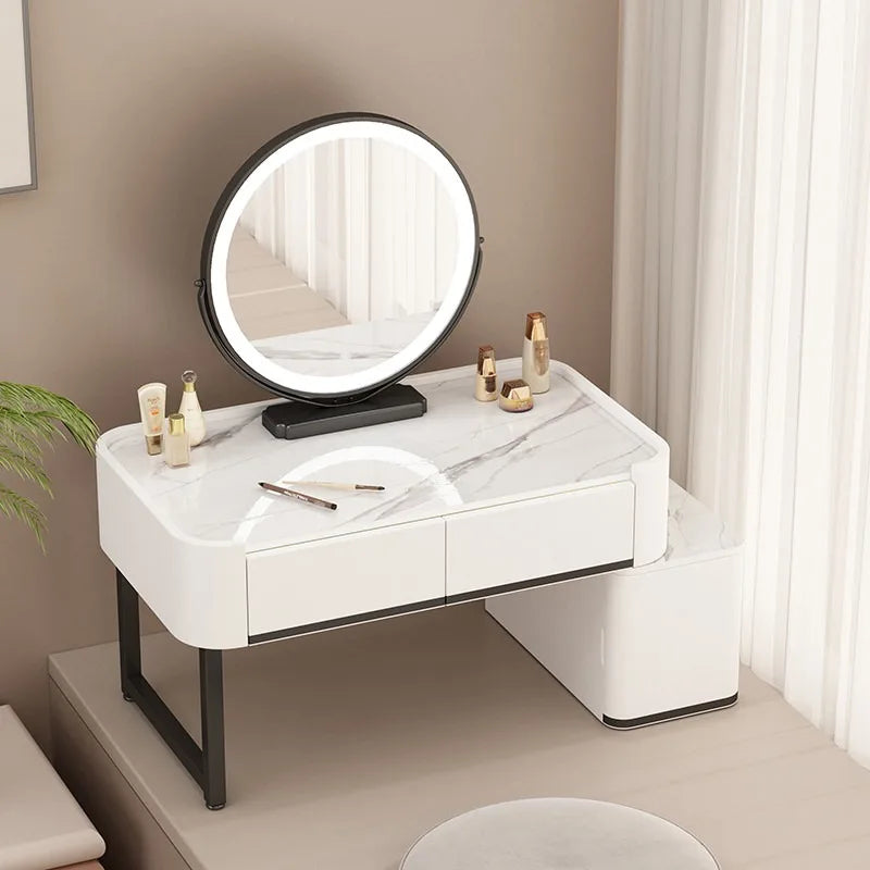 Luxury Dressing Table with Mirror – Makeup Organiser & Storage Shelf