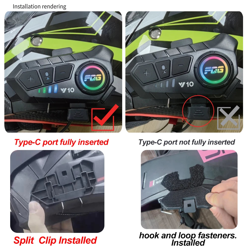 Bluetooth 5.3 Motorcycle Helmet Headset – Waterproof, Hands-Free, MP3