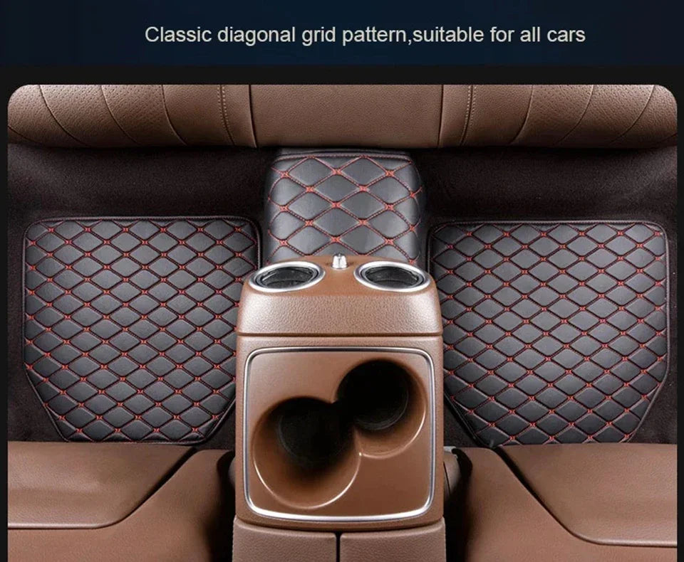Universal Car Floor Mats PU Leather Waterproof Auto Foot Pad 5Pcs Set Protector Automobile Interior Carpet Accessories Interior