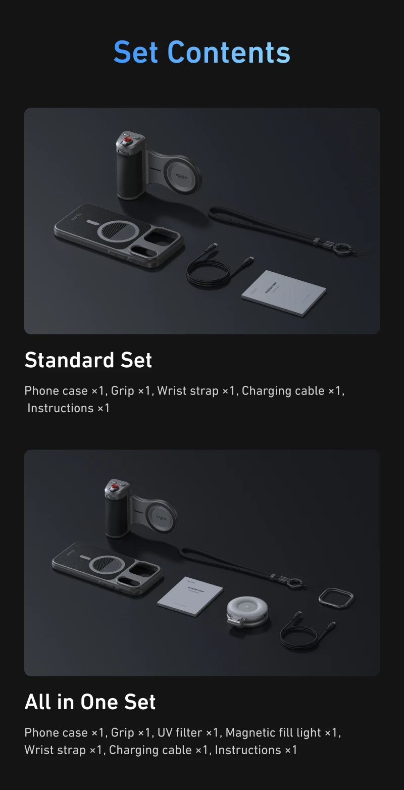 TELESIN Phone Camera Grip for IPhone17 Pro / Pro Max  with Phone Case Remote Shutter Handheld Handheld Photography Accessories