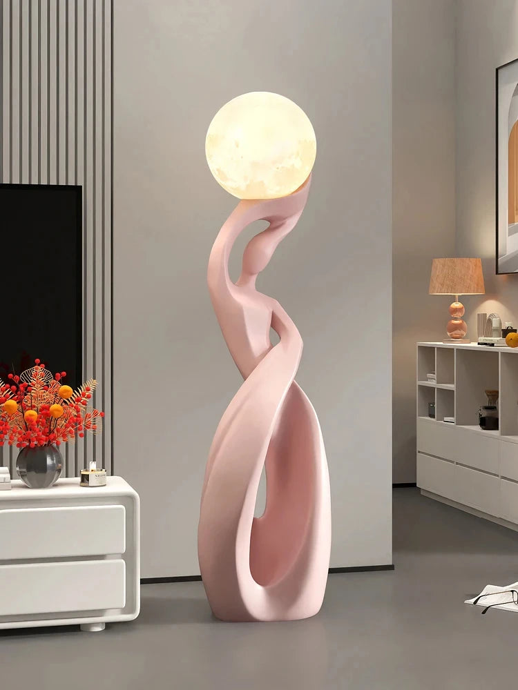 Luminous Abstract Sculpture - Modern Floor Statue for Living Room